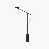 Black Floor Lamp with Marble Globe Design